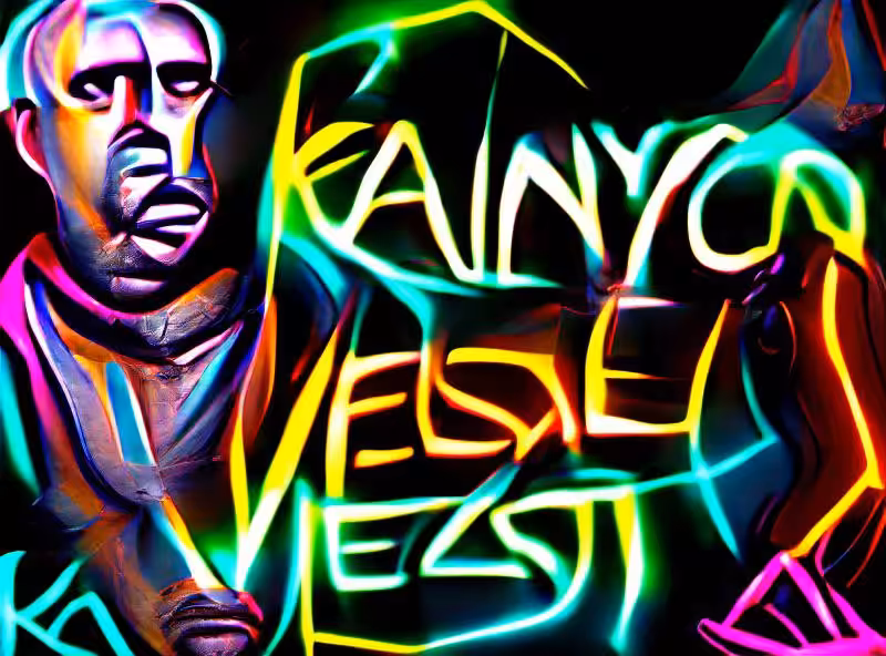 Abraham's First Works: picasso style kanye west neon