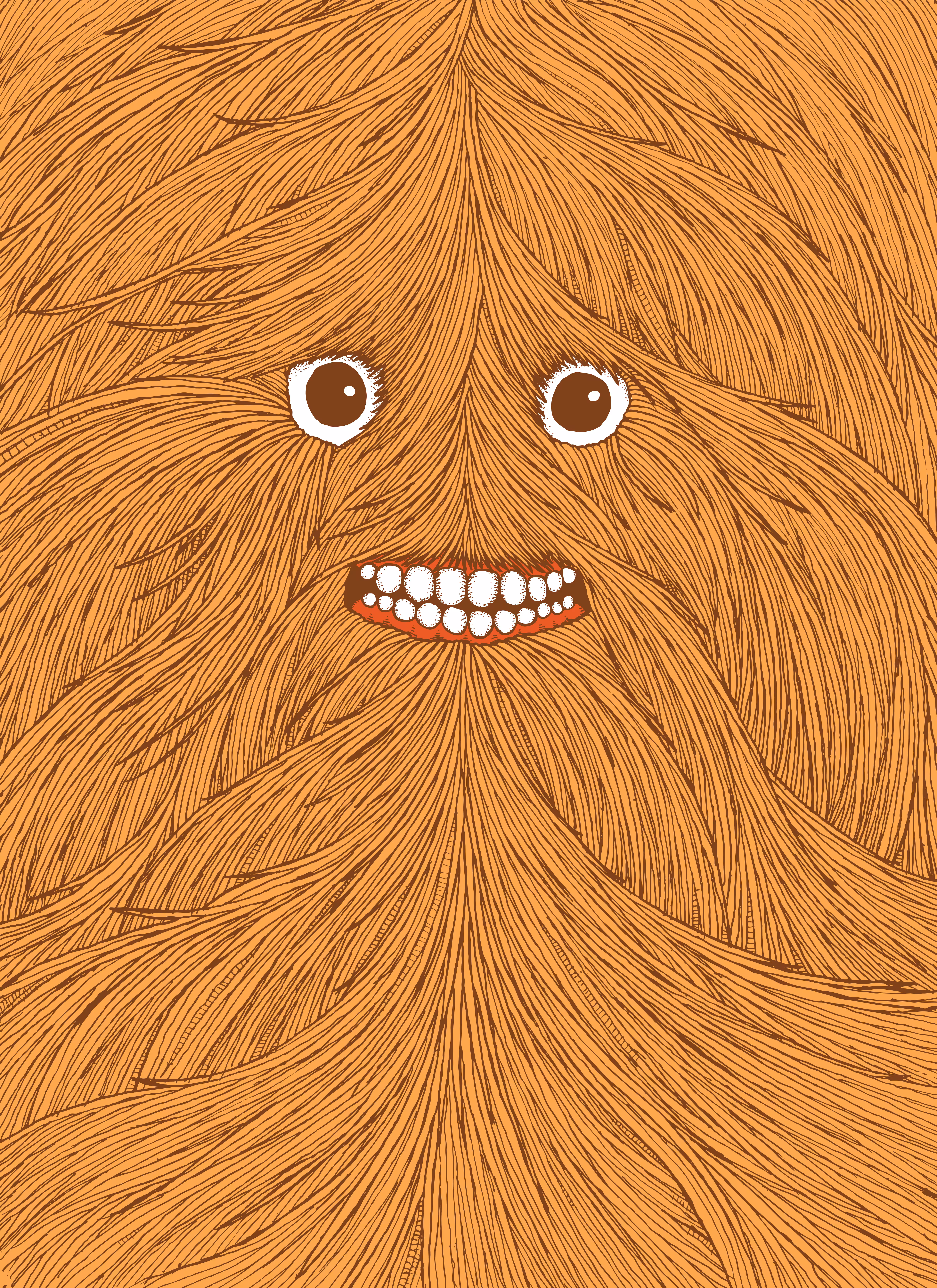 Orange Hairy Face