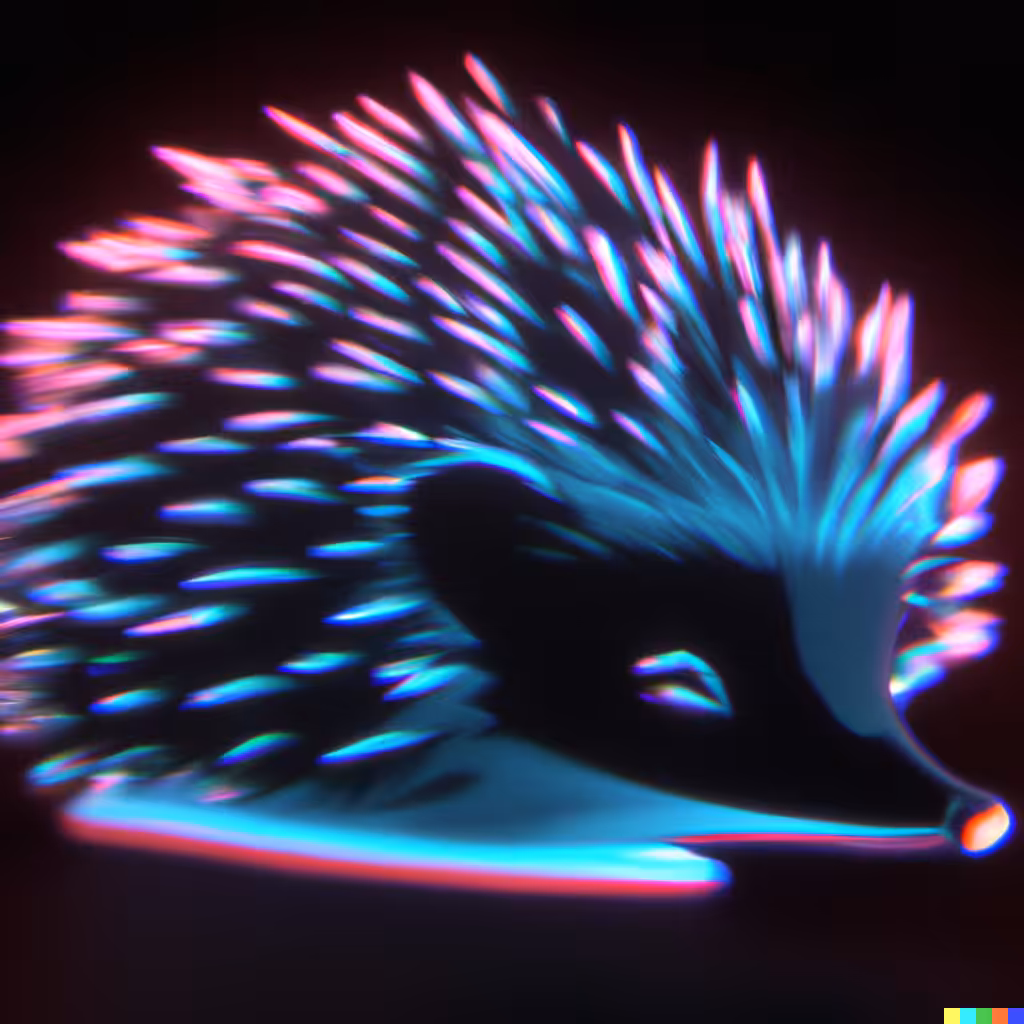 hedgehog at neon party 