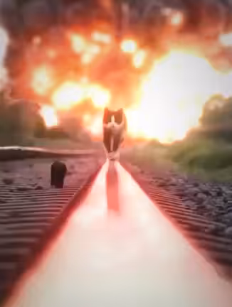 Cool cats don't look at the explosion