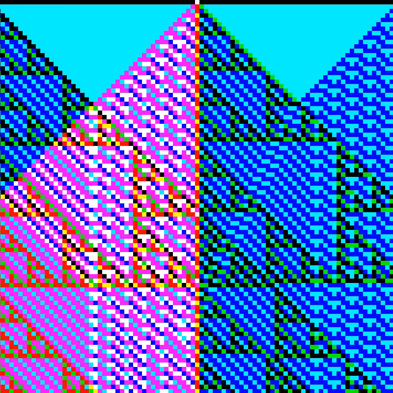 RGB Elementary Cellular Automaton #667