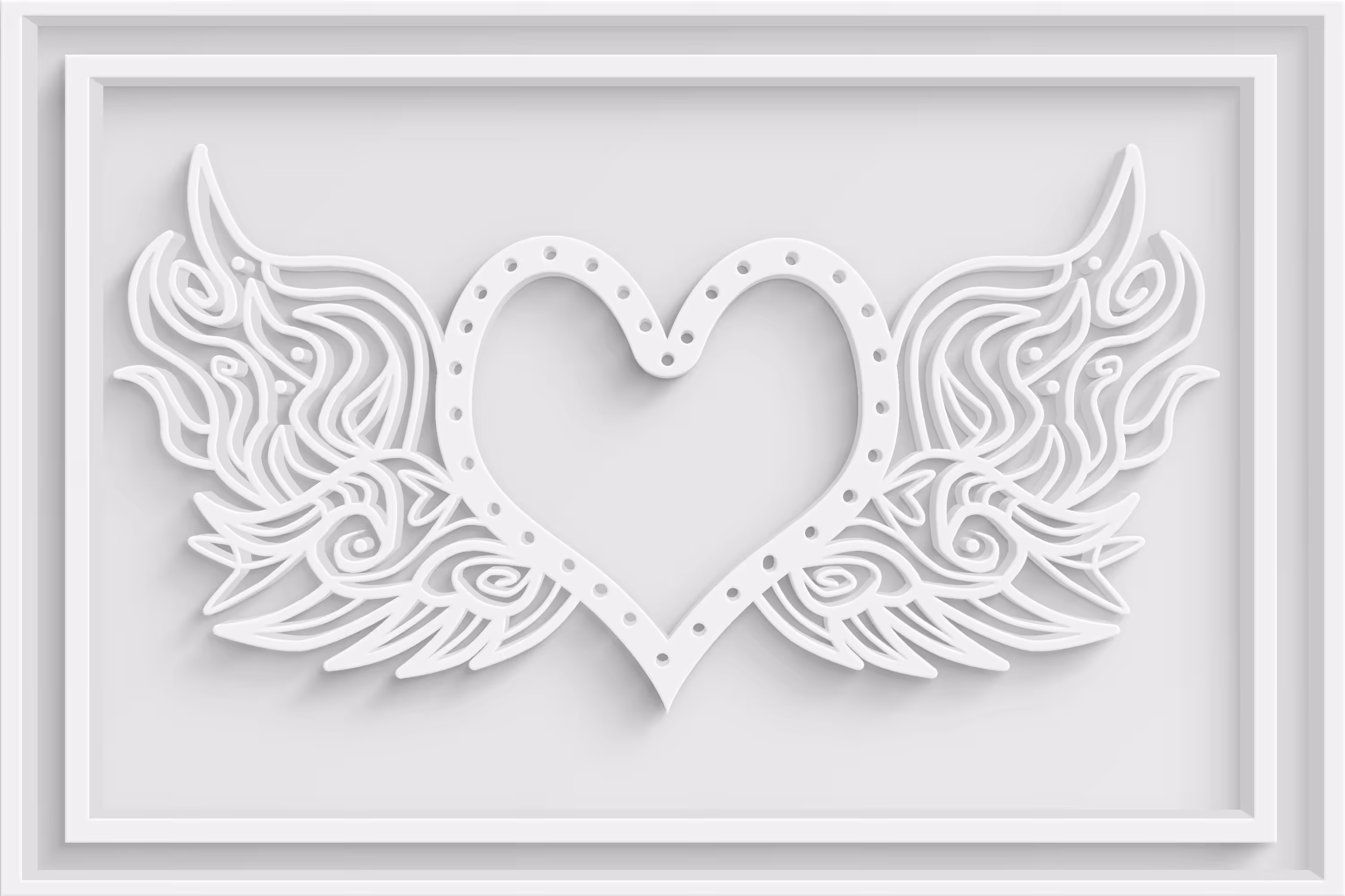 Heart with angle wings