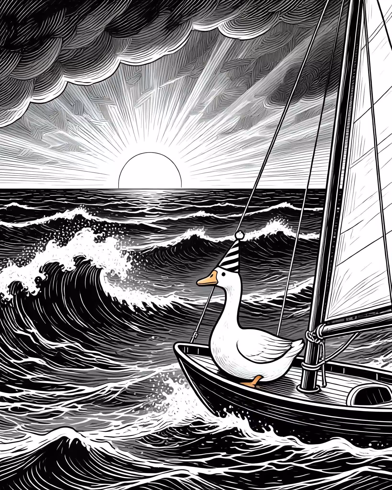 Silly goose during a storm 