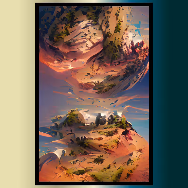 Framed landscape SciFy Art A.I #23