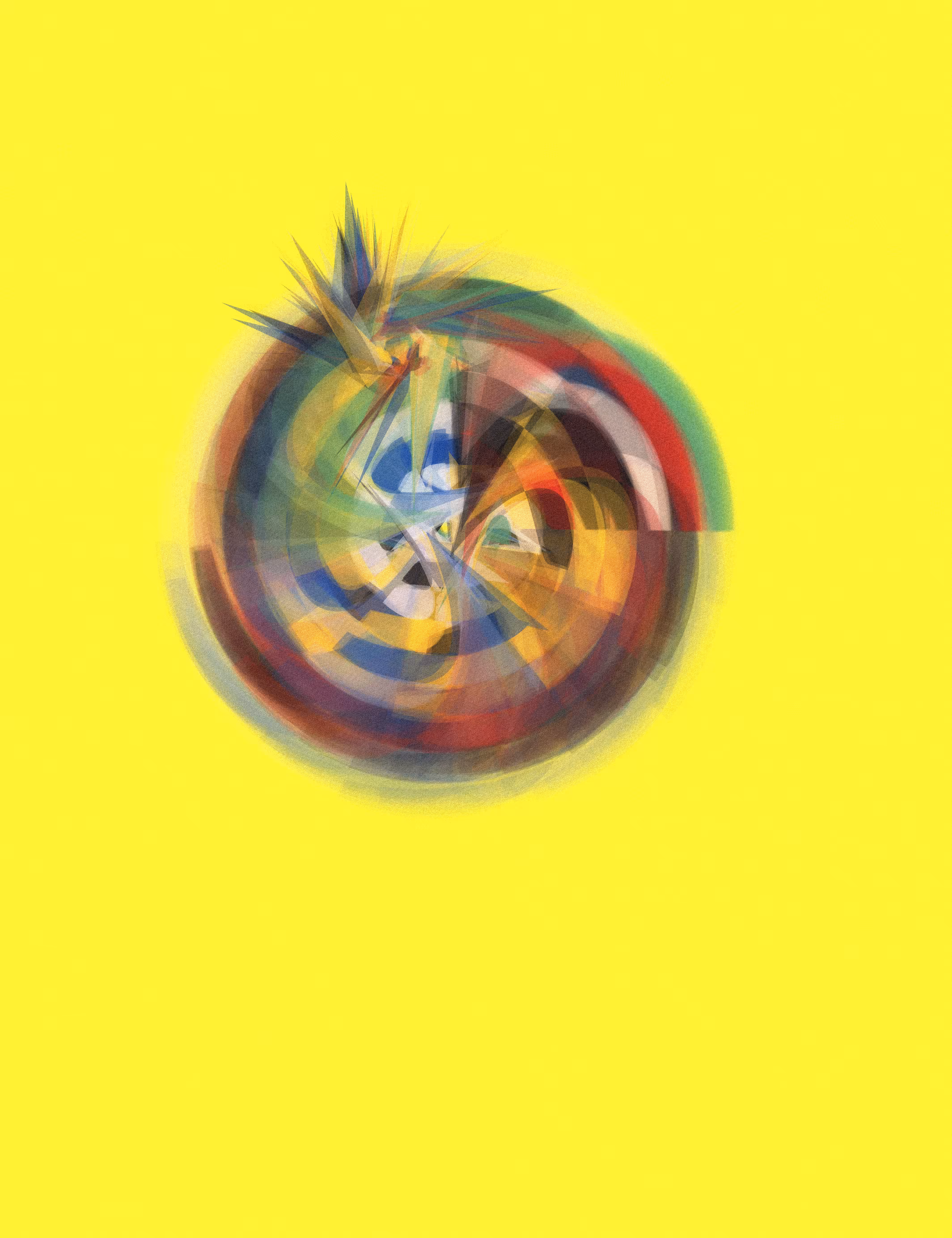 multicolor orb on yellow plain background
