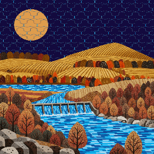 Autumn Moonlit River