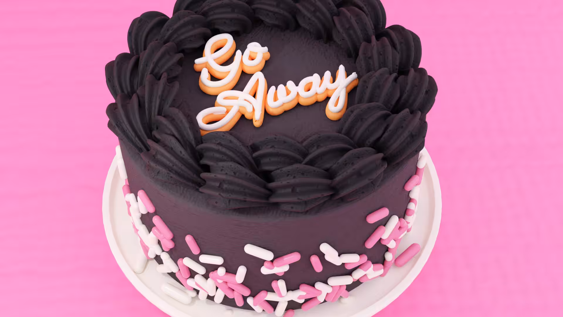 "Go Away" Cake - Licorice and vanilla flavor with Good&Plenty candies