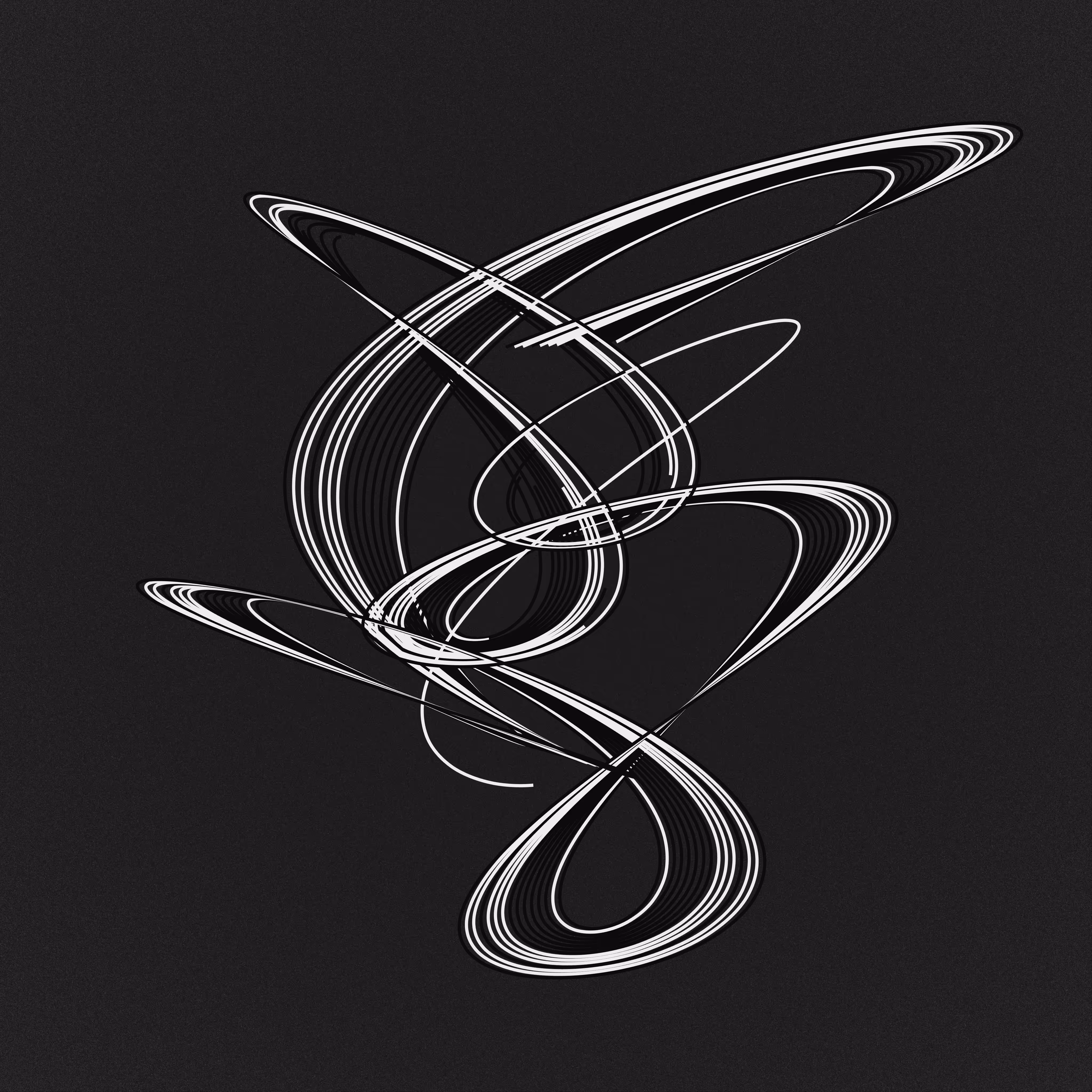 Harmonograph Black & White Twine No. 4