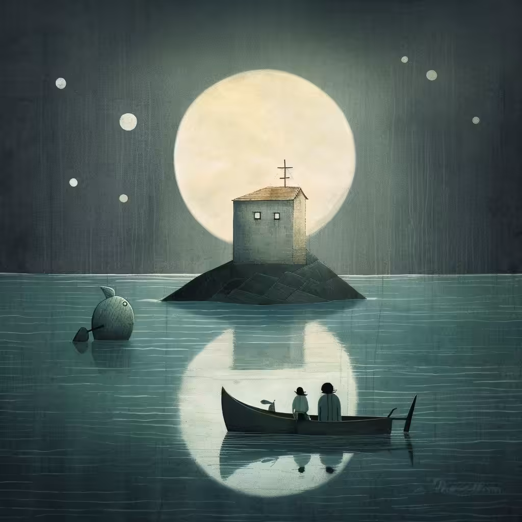 A Boat a House a Moon