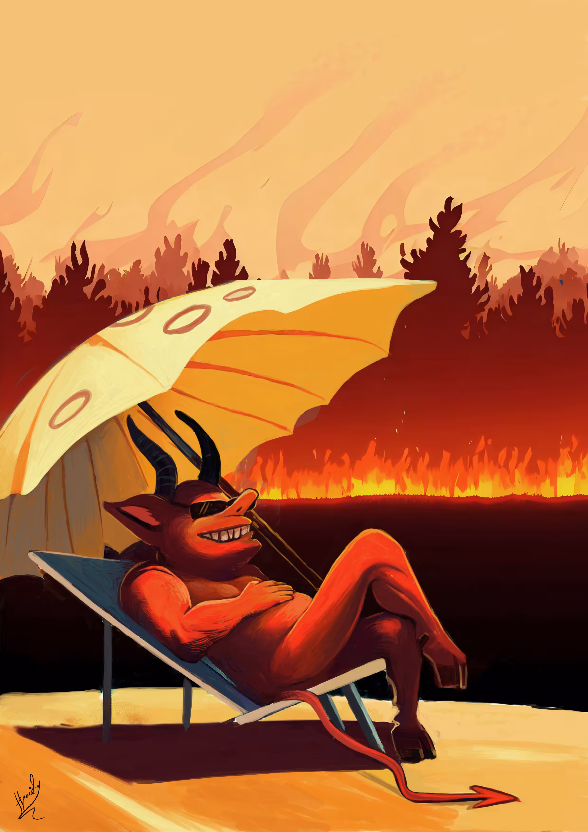 The world of my cartoons: devil and fire