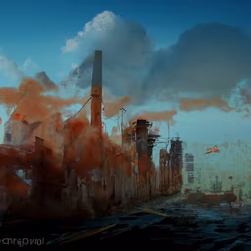An industrial city by the sea