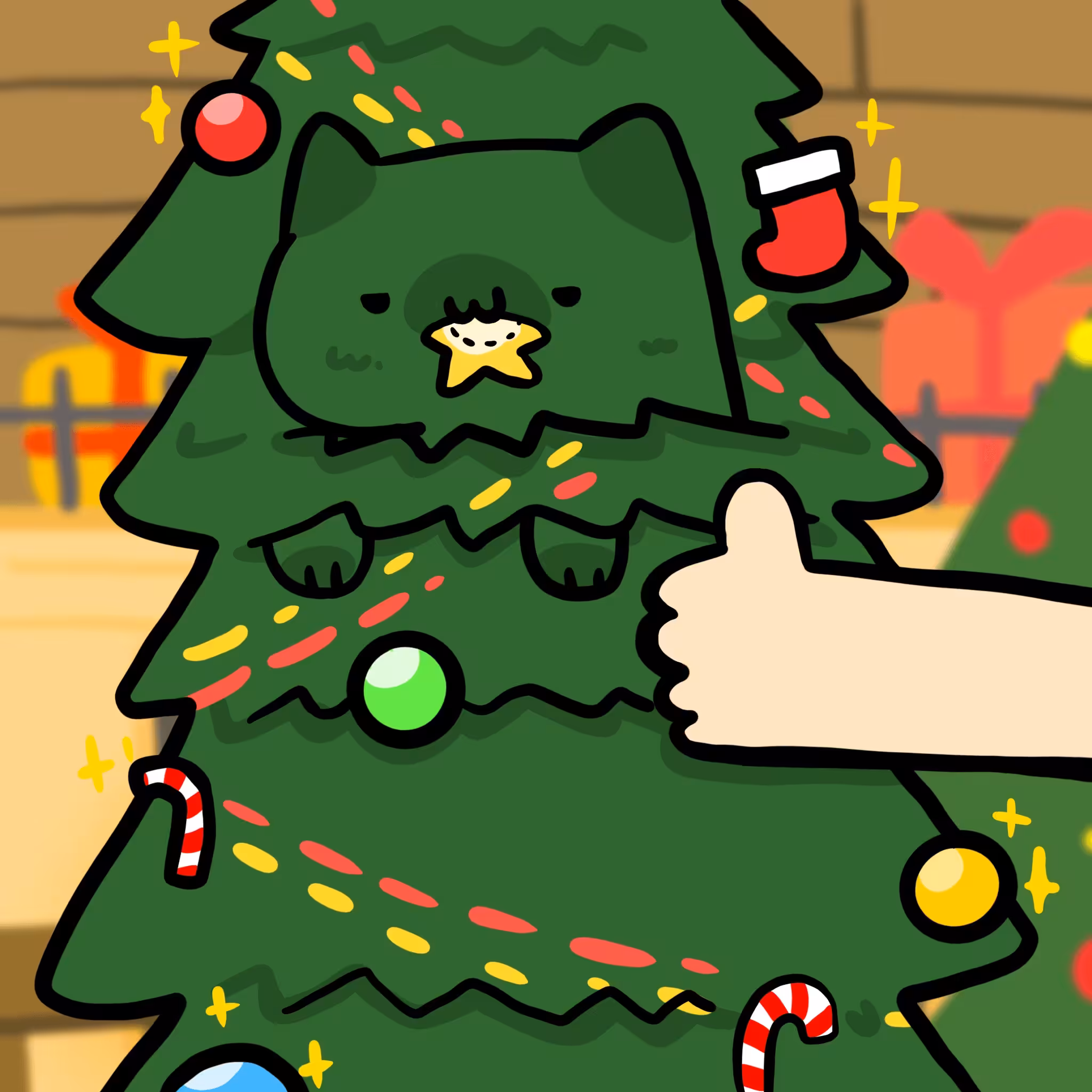 Long Long Cat: Long long Real christmas tree cat #206