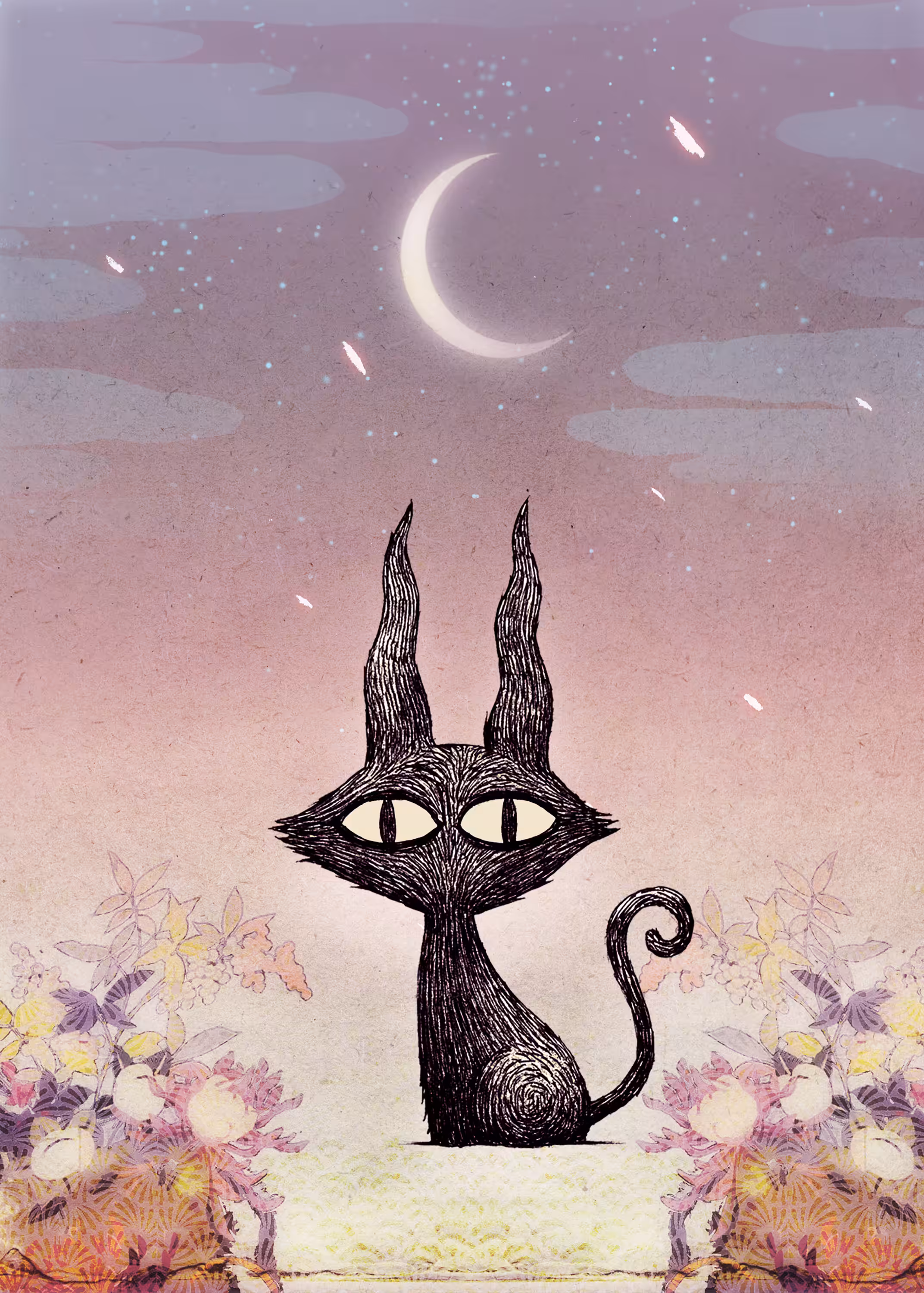BLACK CAT OF THE CRESCENT MOON BAY