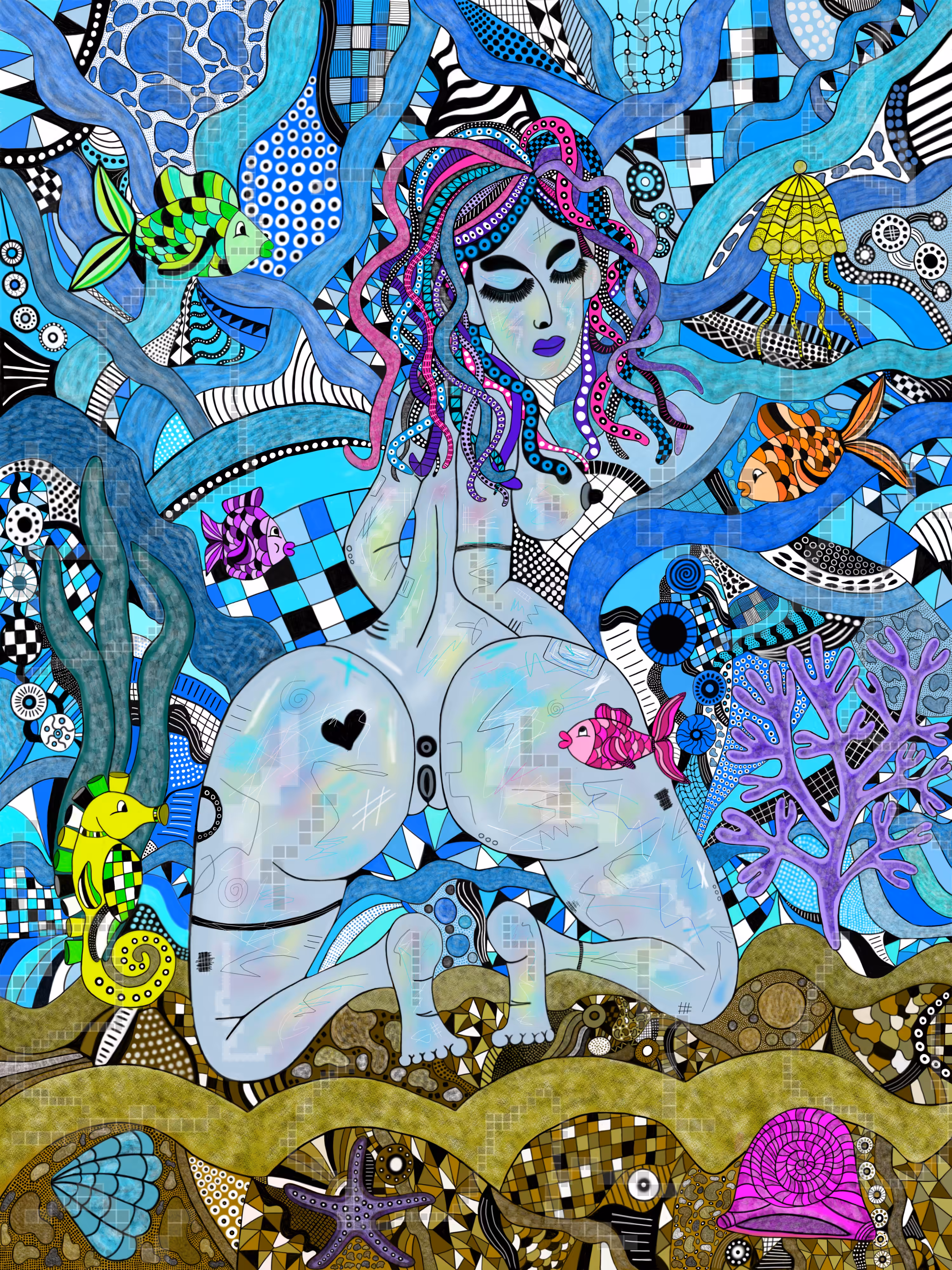 Doodle erotica #2-  On the bottom of the sea