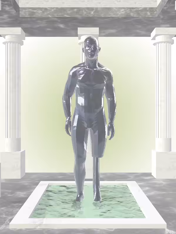 HeavenComputer: The Fragmented Jumping Navy Shimmer Man #6269