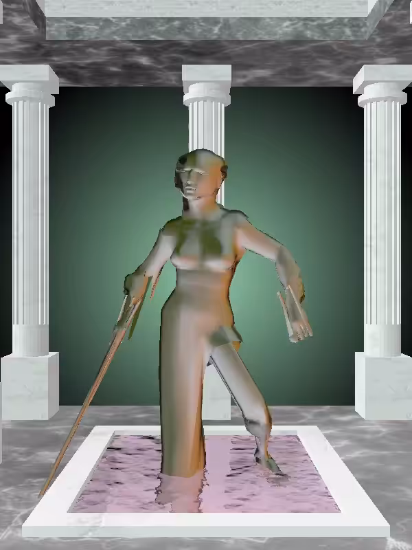 HeavenComputer: The Dancing Olive Sunset Woman #2978