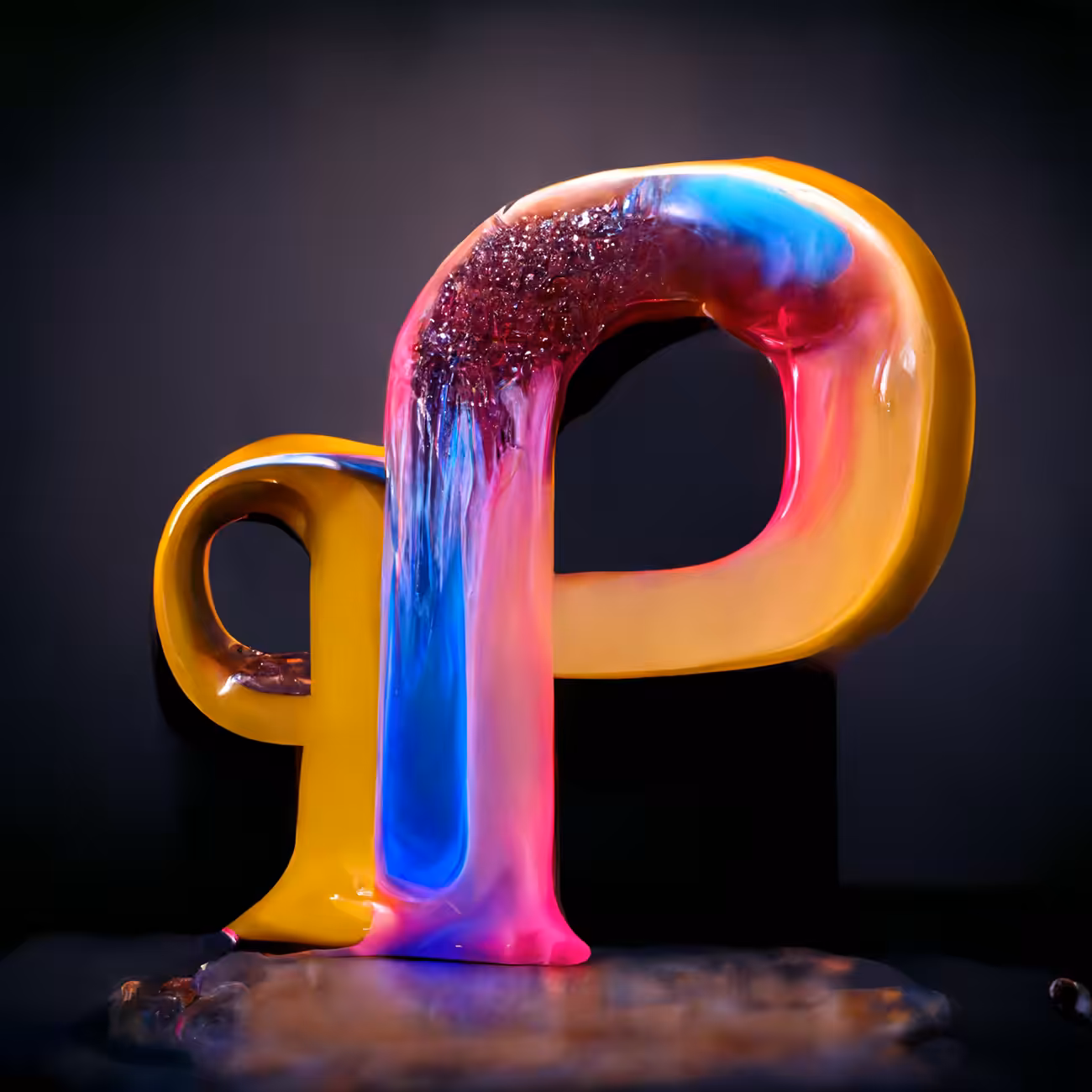 Shiny Liquid Alphabet Series - P