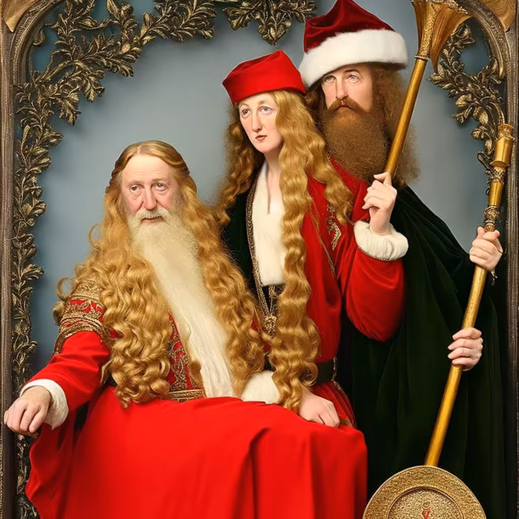 Mrs & Mr Claus with Saint Nicholas | Pre-Raffaello | Tkn. №17 | CC BY-SA