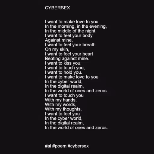 CYBERSEX


I want to...