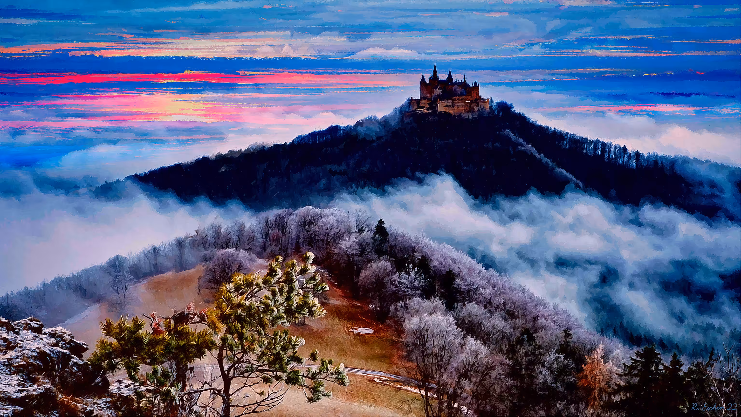 Fairytale castle on the hill