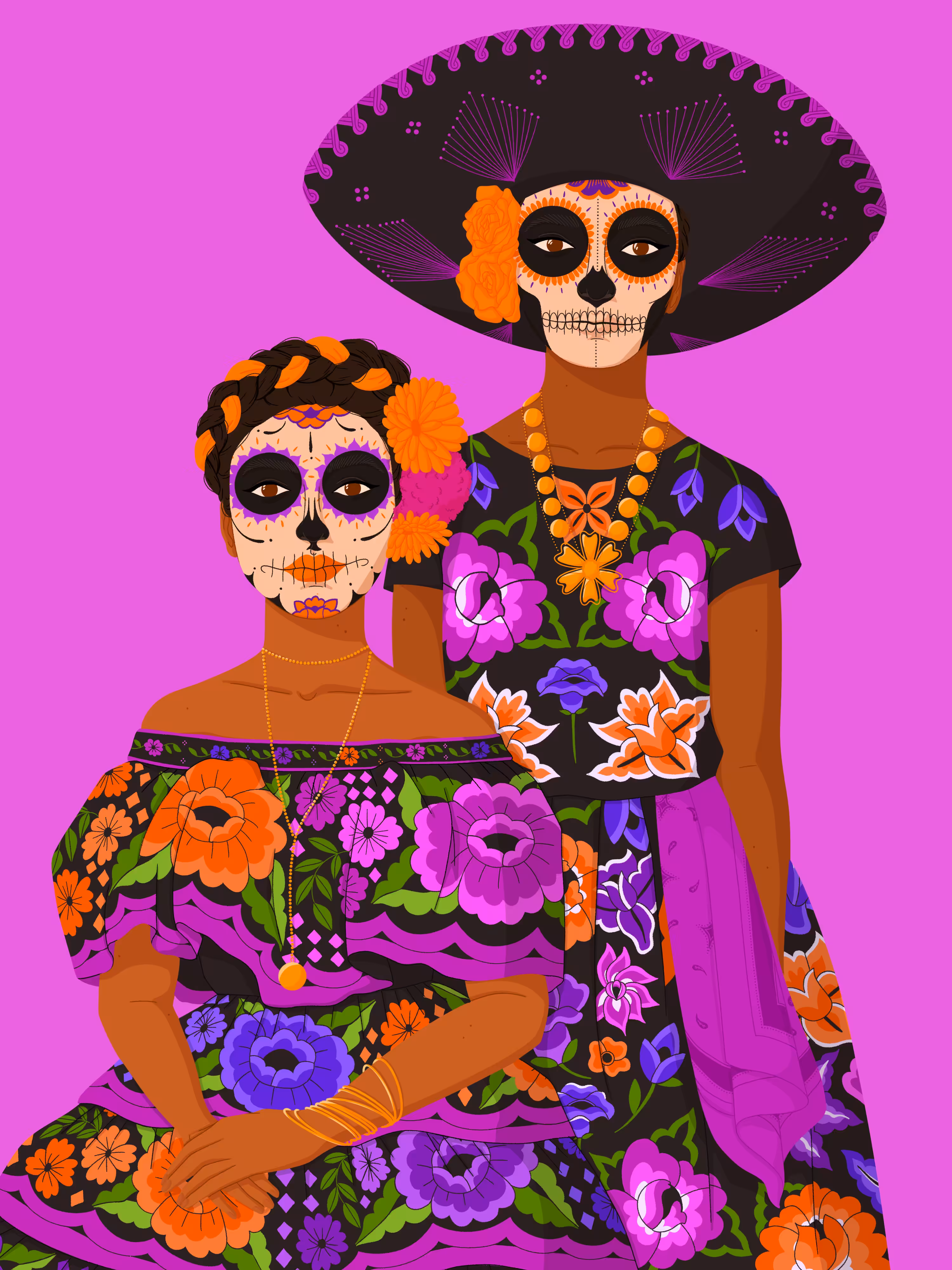 La Catrina in Purple