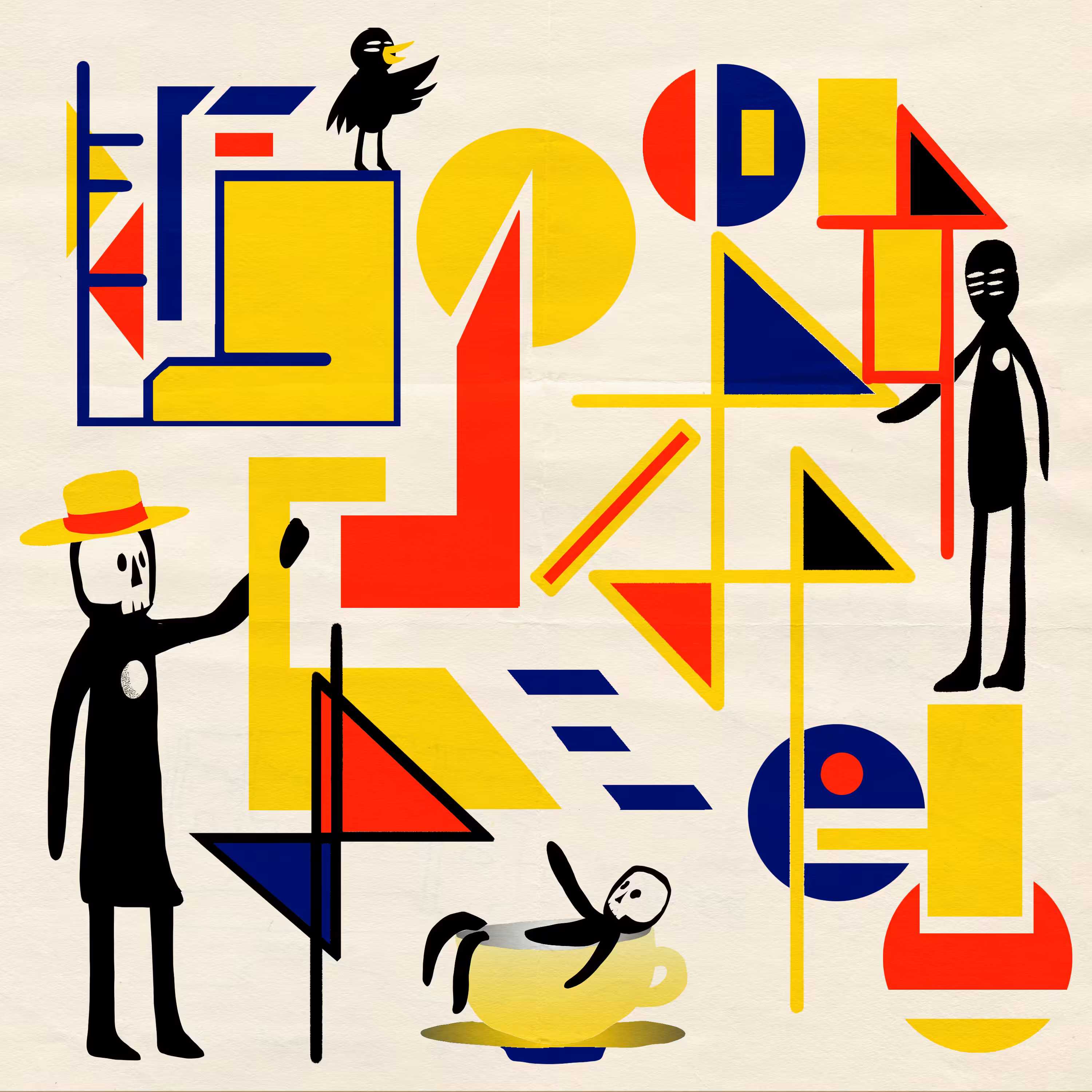 Just ART with primary colors: Free as a Bird