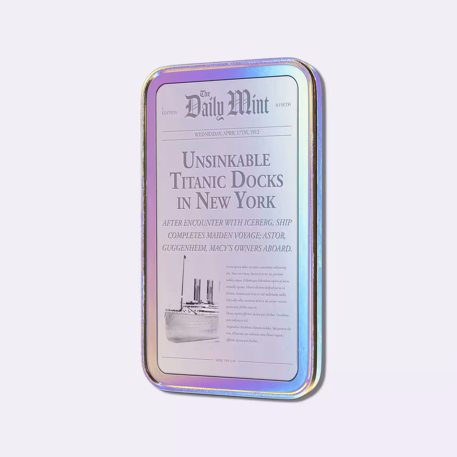 "Unsinkable Titanic Docks in New York"
