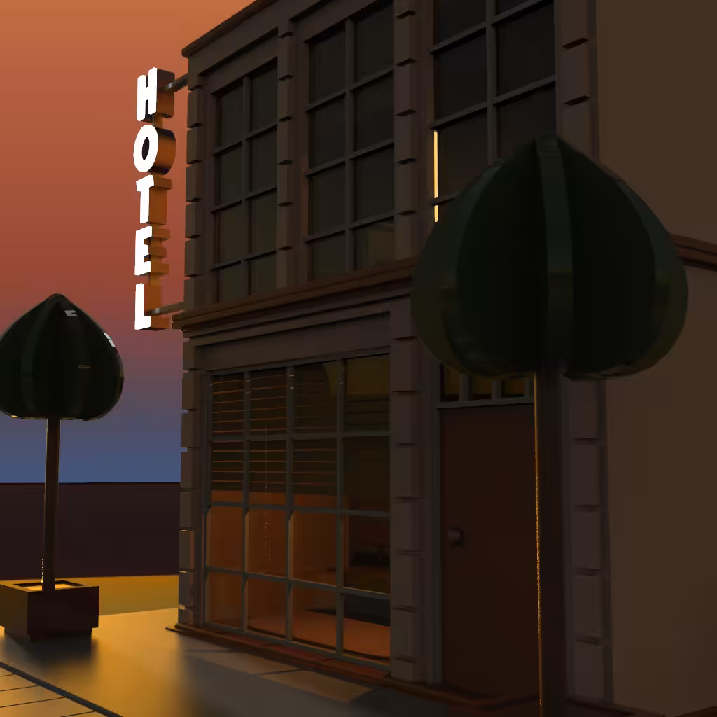 Sunset at the hotel