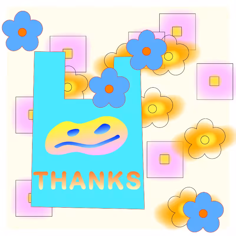 thanks bag and flowers #7