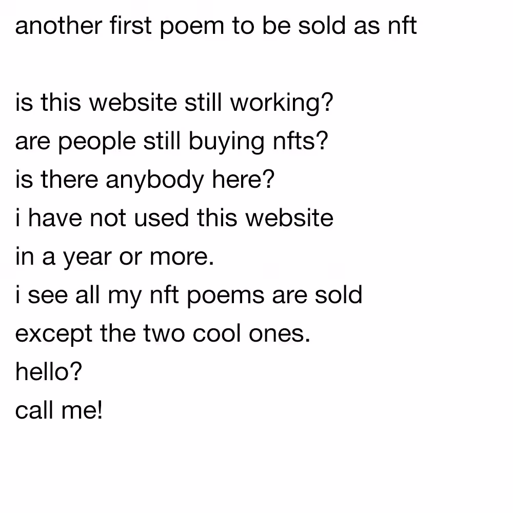 another first poem to be sold as nft