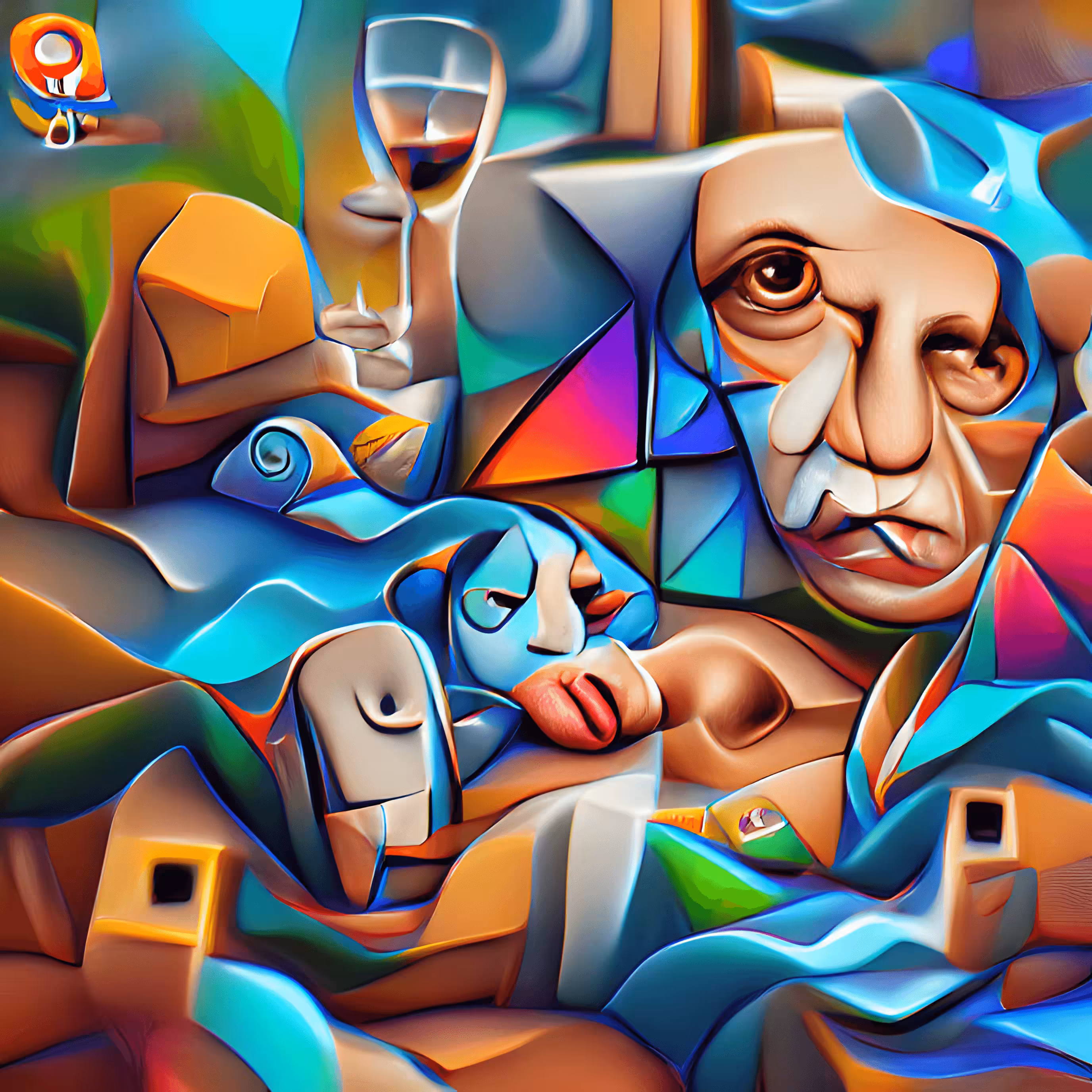 Liquid Dreams of Pablo Picasso in Cubism (Permutation #2)