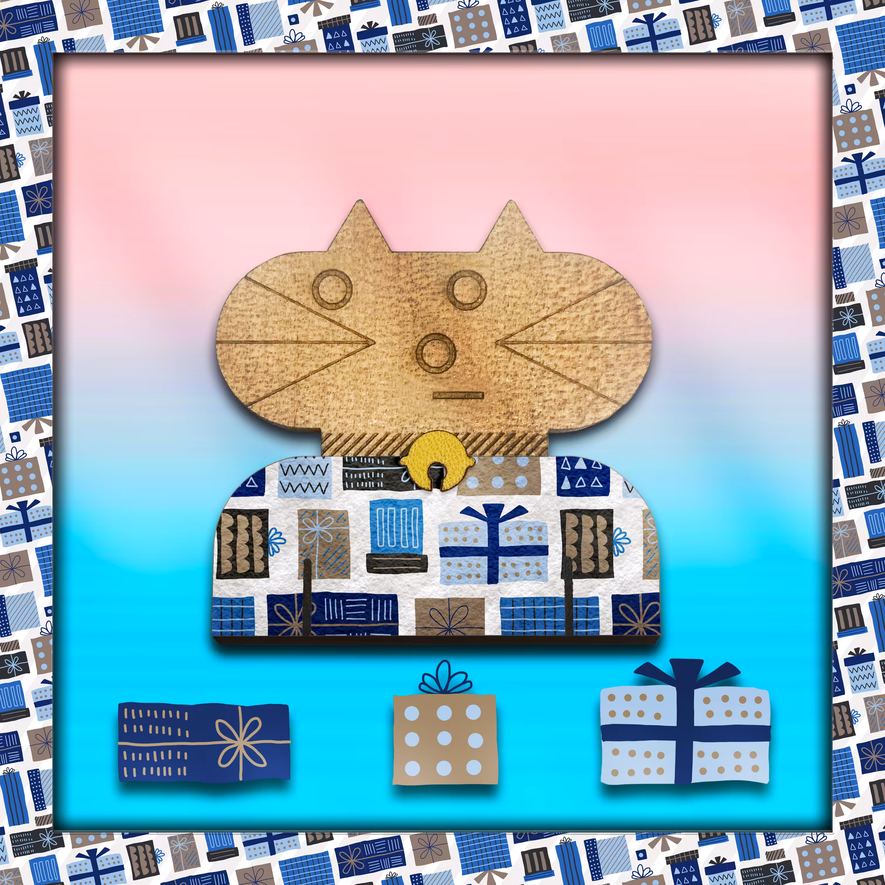 Pattern cat #036_Present box