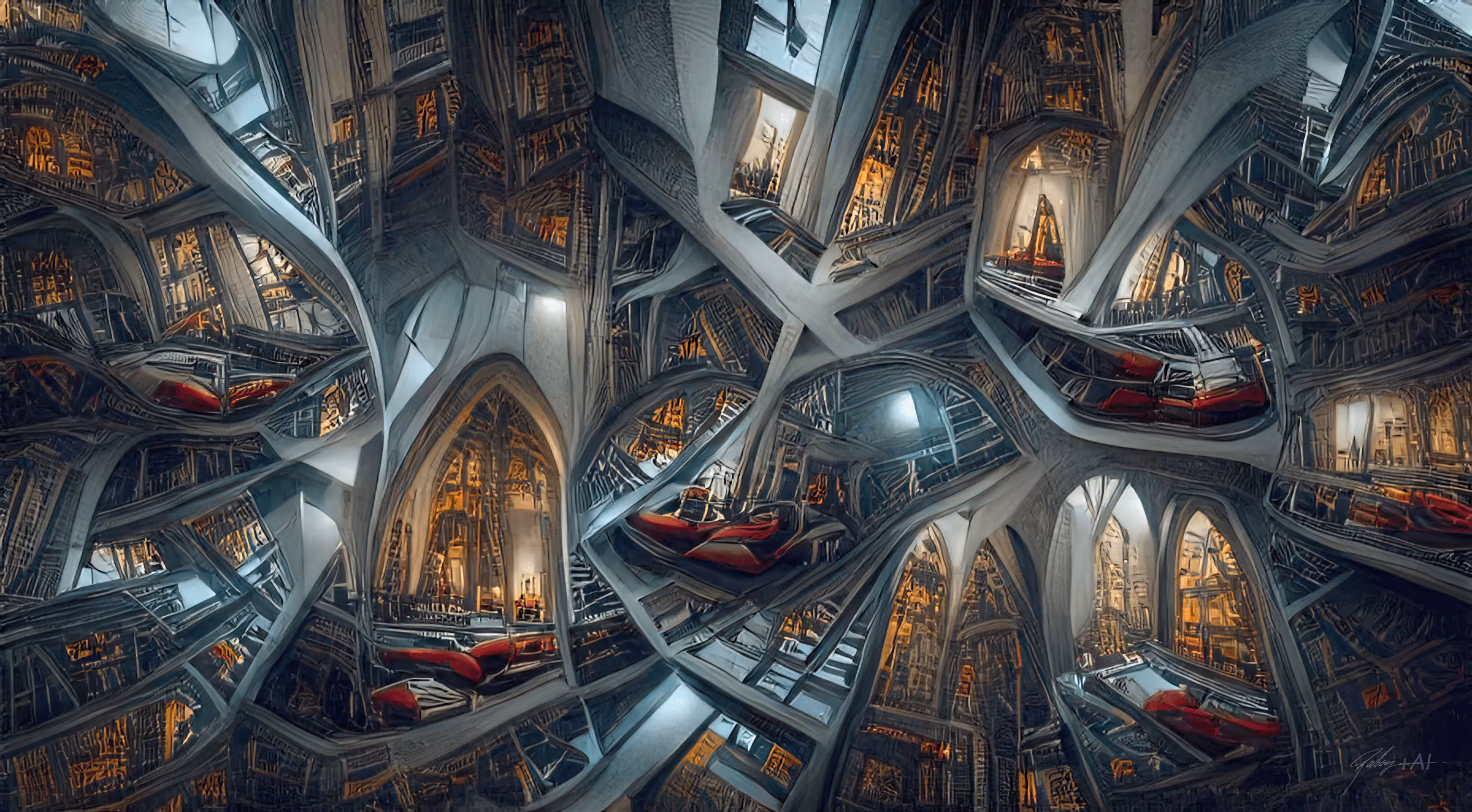 4 dimensional Futuristic cathedral