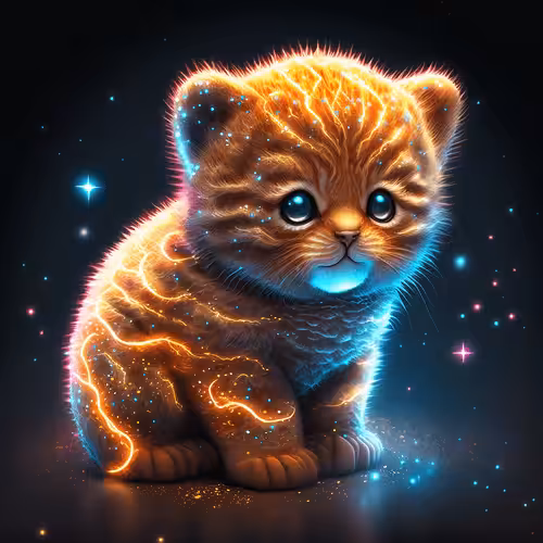 Neon Cute Pets: Baby Tiger