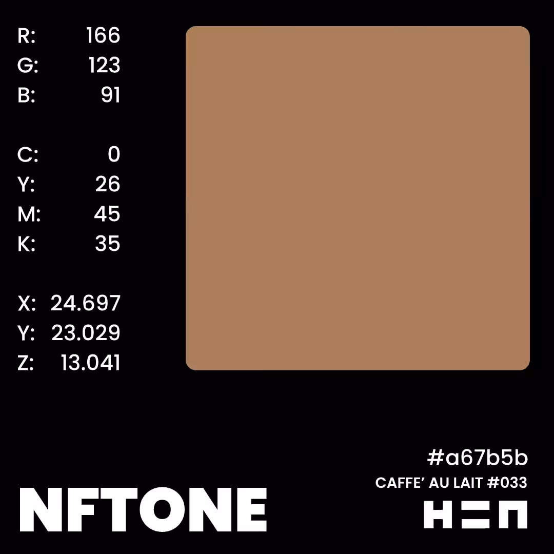 NFTONE - Cafe’ au lait - #033 - H=N Classic Swatches Collection