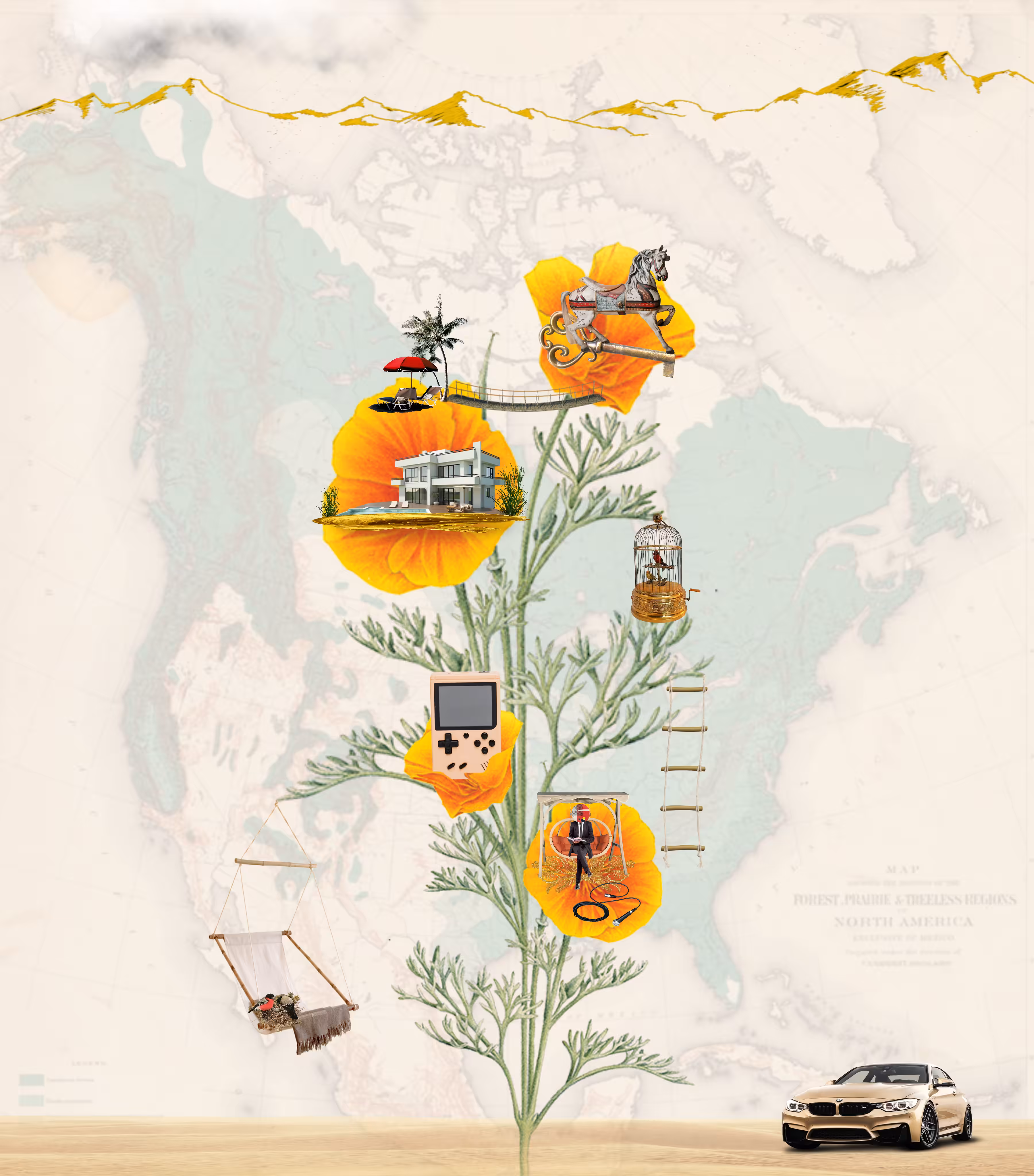 California Poppy Flower House