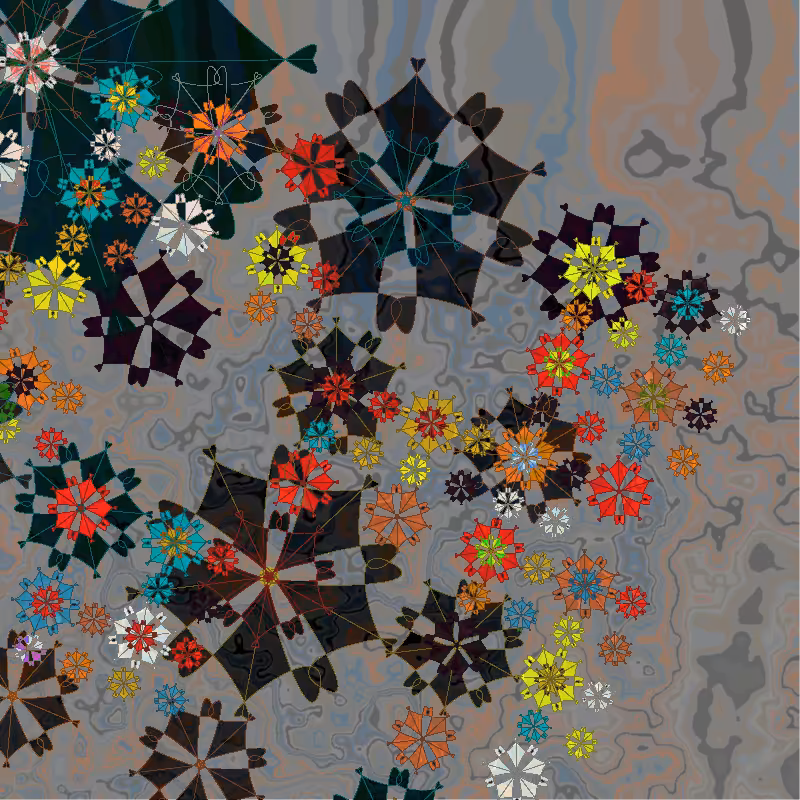 Flowers floating on dark #2