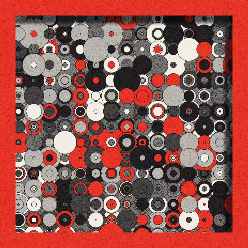 Red, Grey and Circles #11