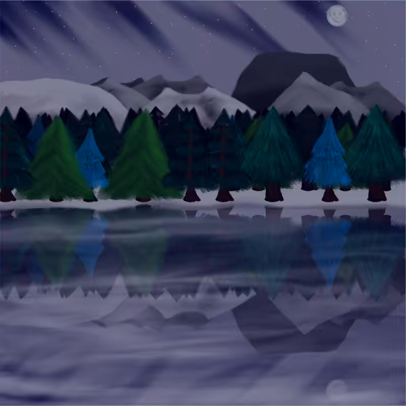 Moony Winter Lake #6