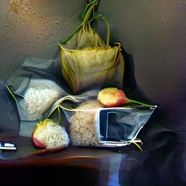 Artificial still life with iPhones and rice II