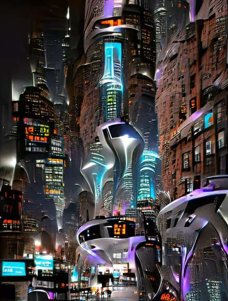 times square nyc futurist AI from my real photos
