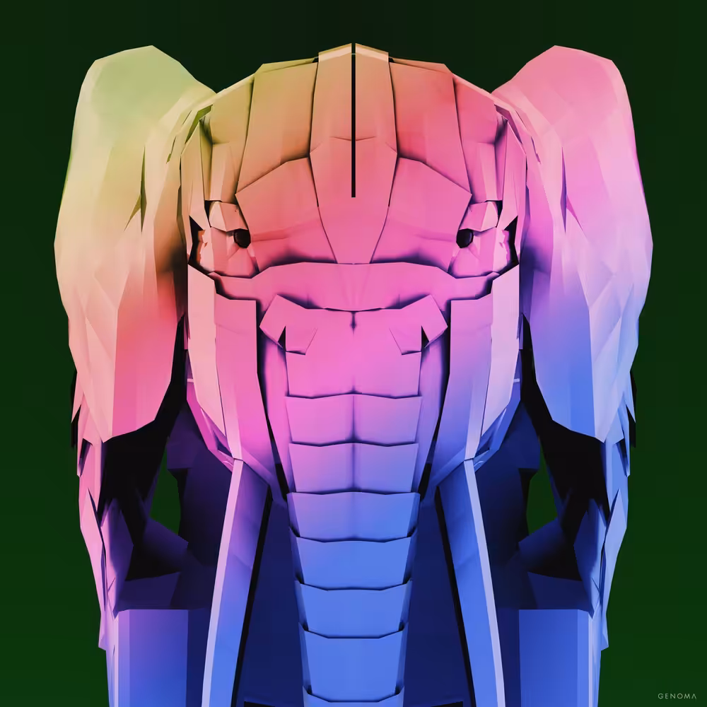 Portrait of a Pixel Perfect Elephant