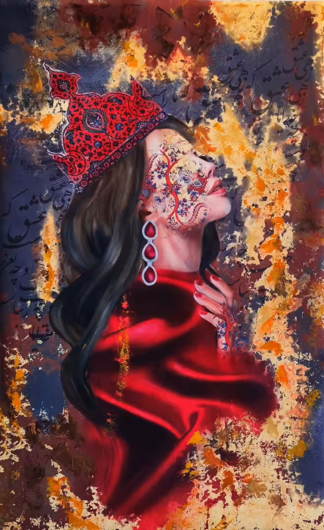 Persian princess in red