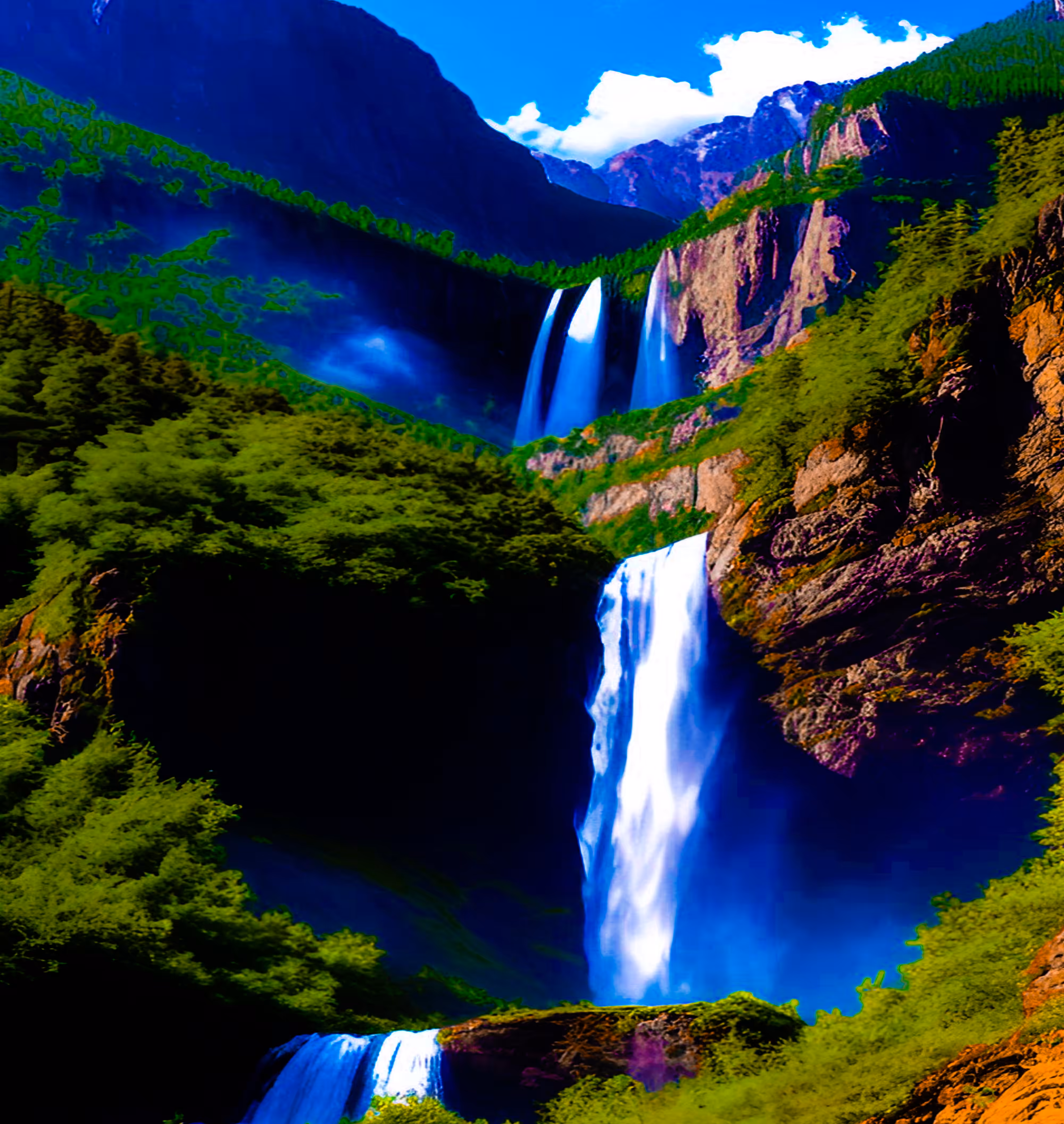3 steps waterfall