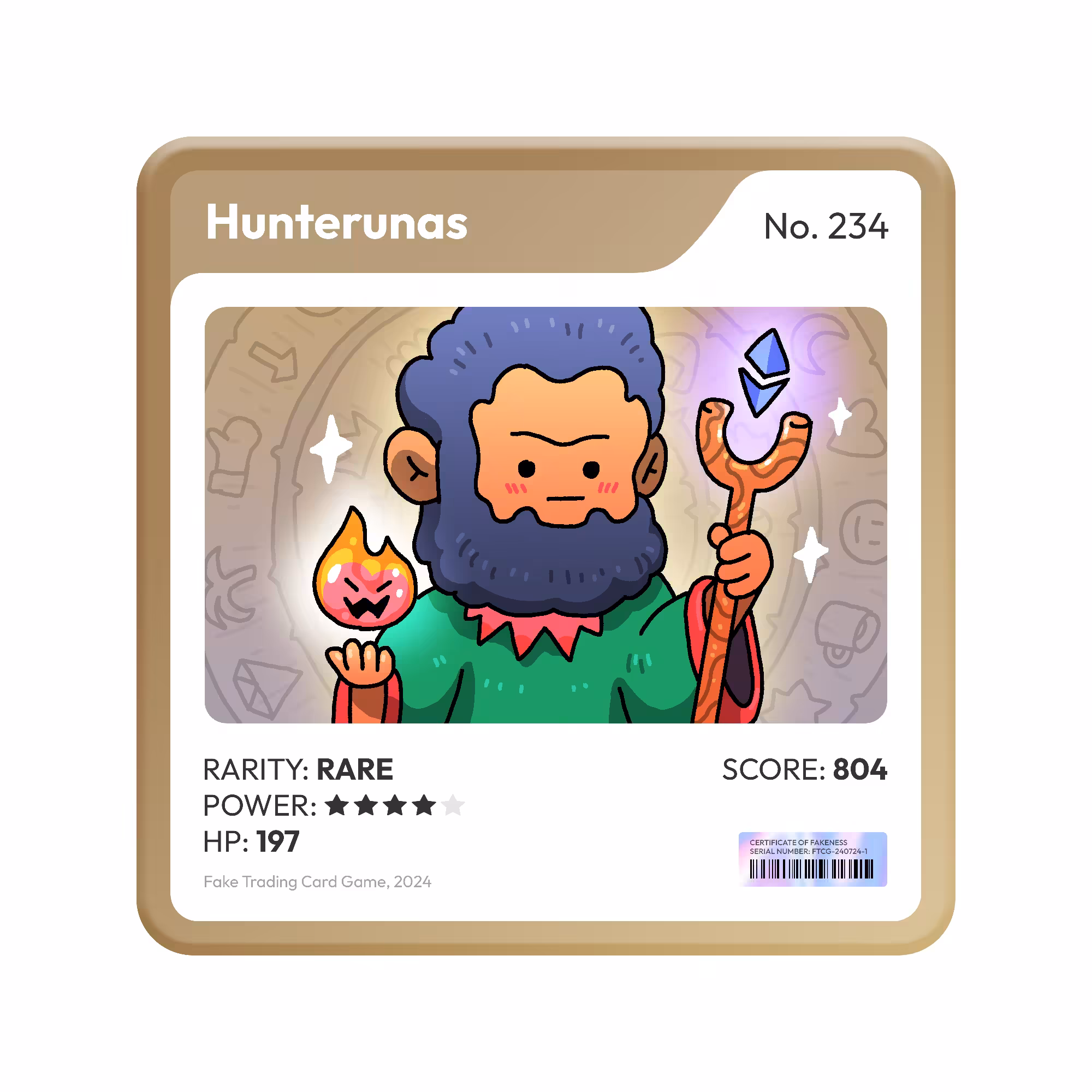 Fake Trading Card Game: Hunterunas