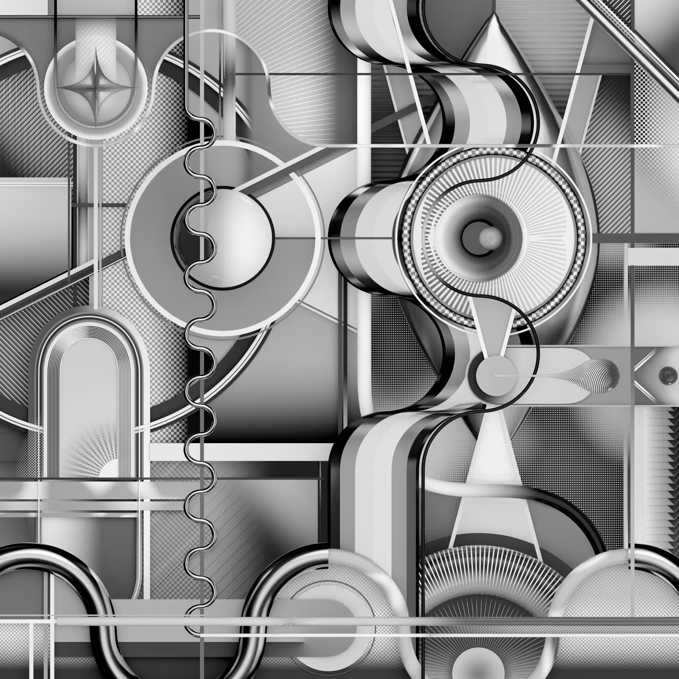 awakening under the oracle machine [black and white]
