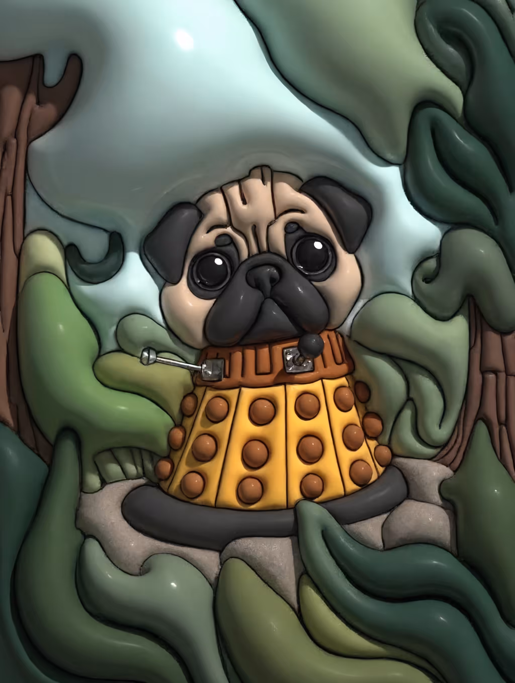 The Happy Valley: Dalek the Pug - 3d bubble LE 