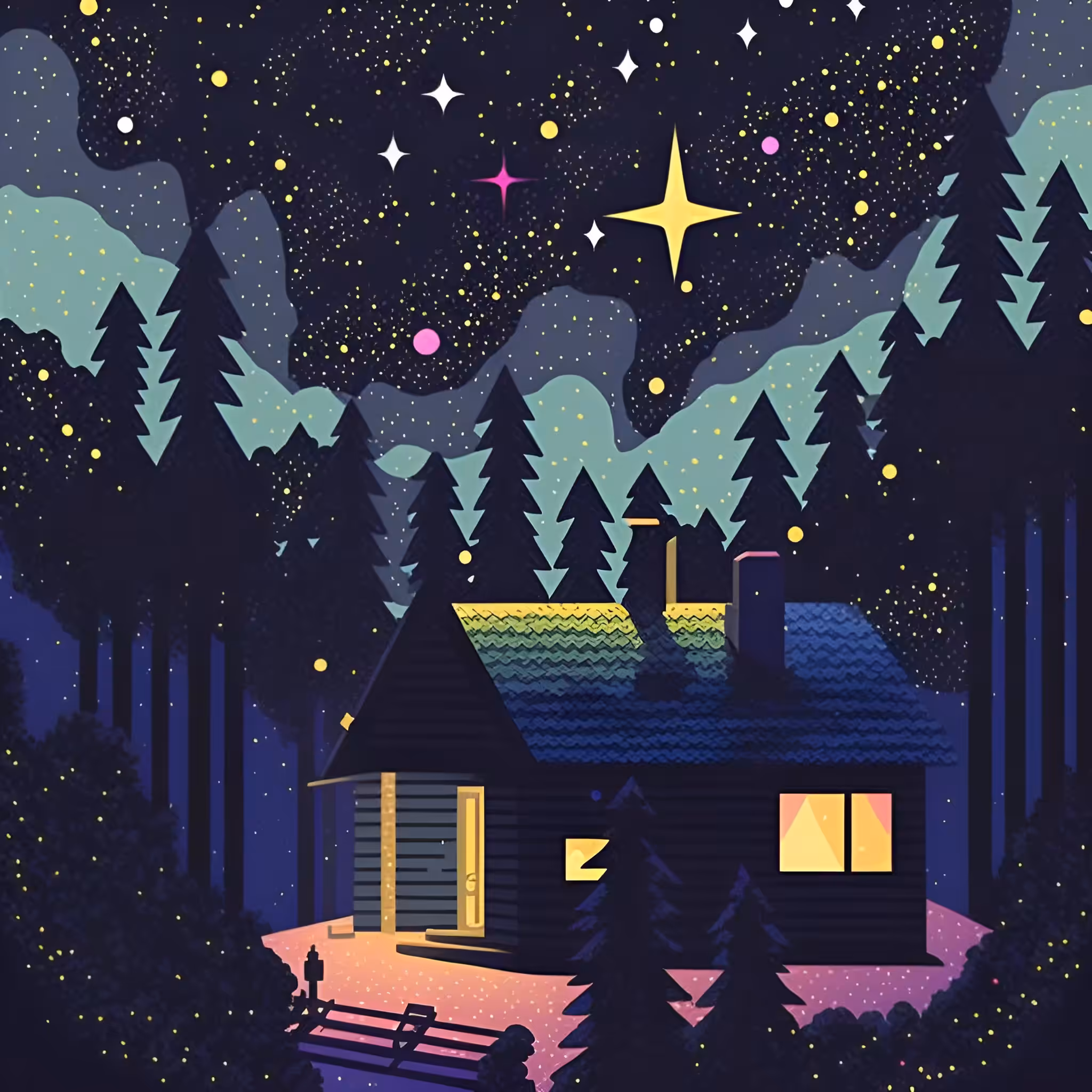 under a blooming sky