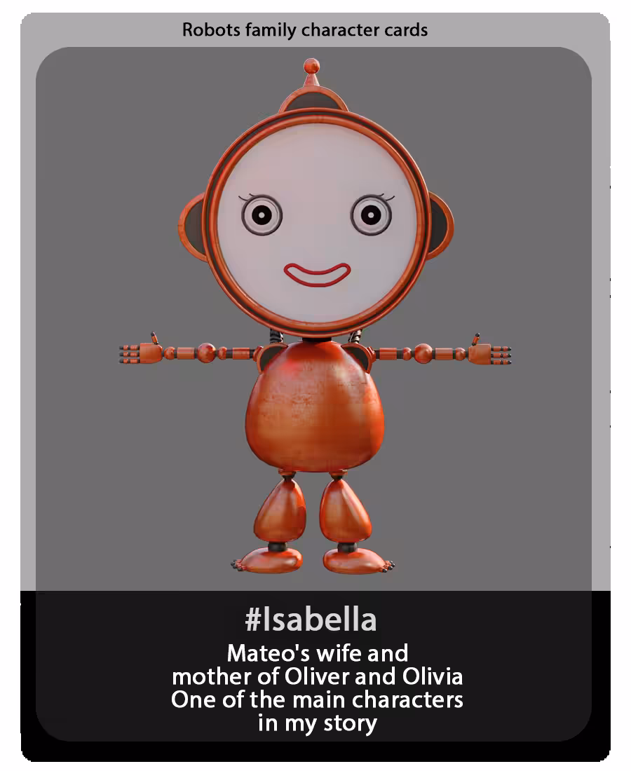 robots family character card #1 isabella