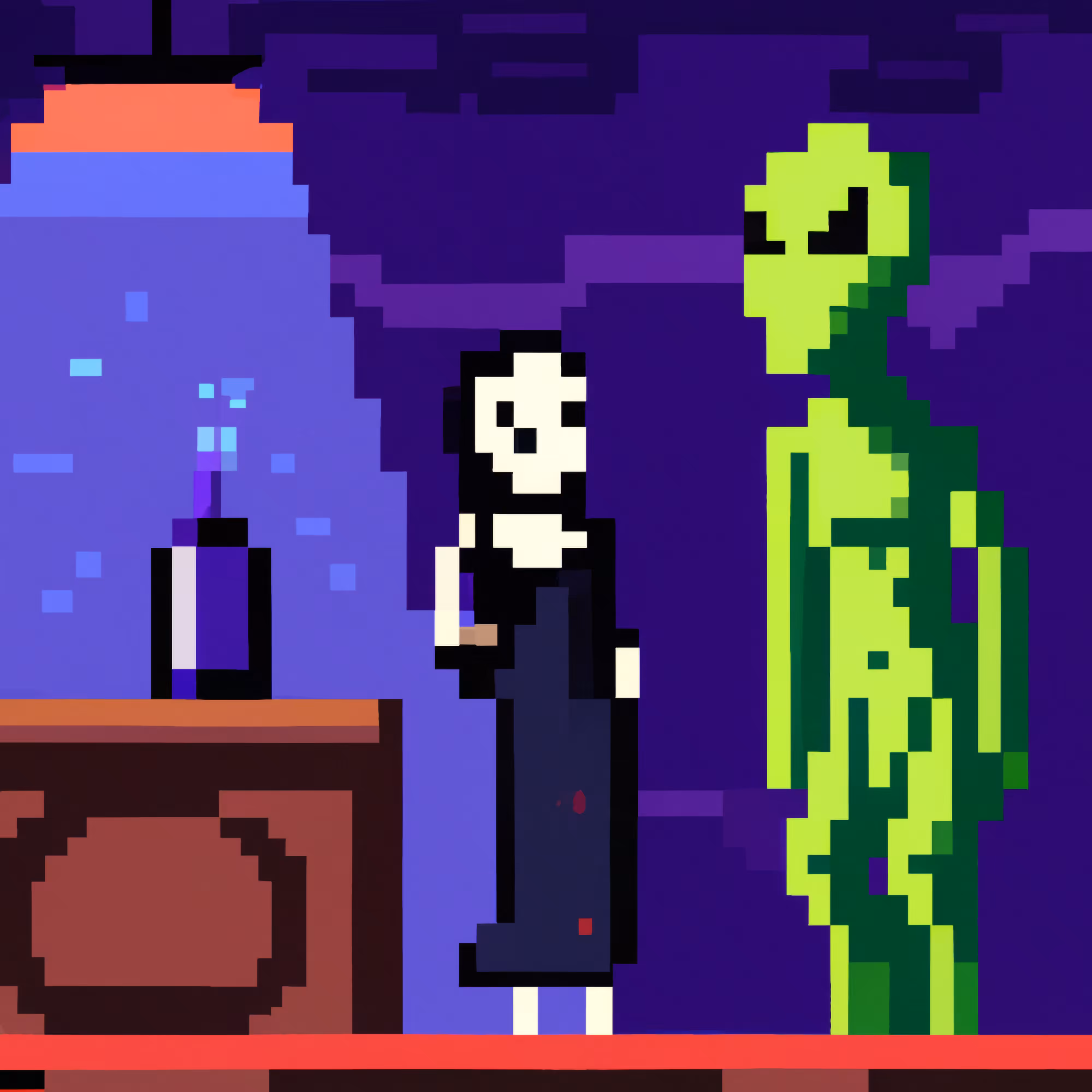 Mona Lisa Meets an Alien in a Bar #17: Green Giant